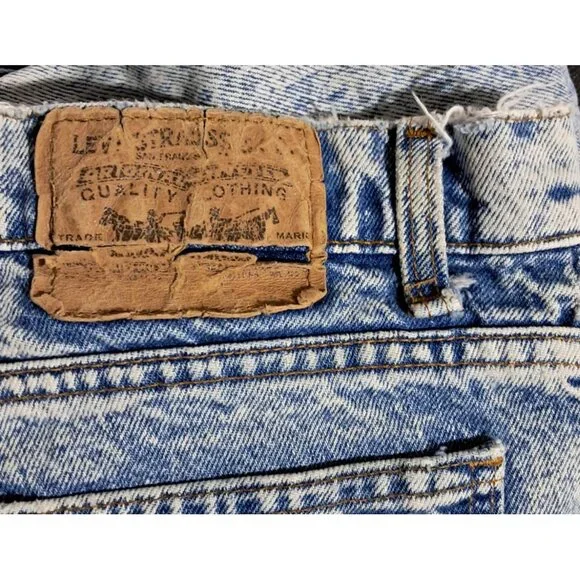 Vintage Levis 550 Jeans Acid Wash Distressed W 30 Relaxed Fit Blue Denim - Picture 10 of 13